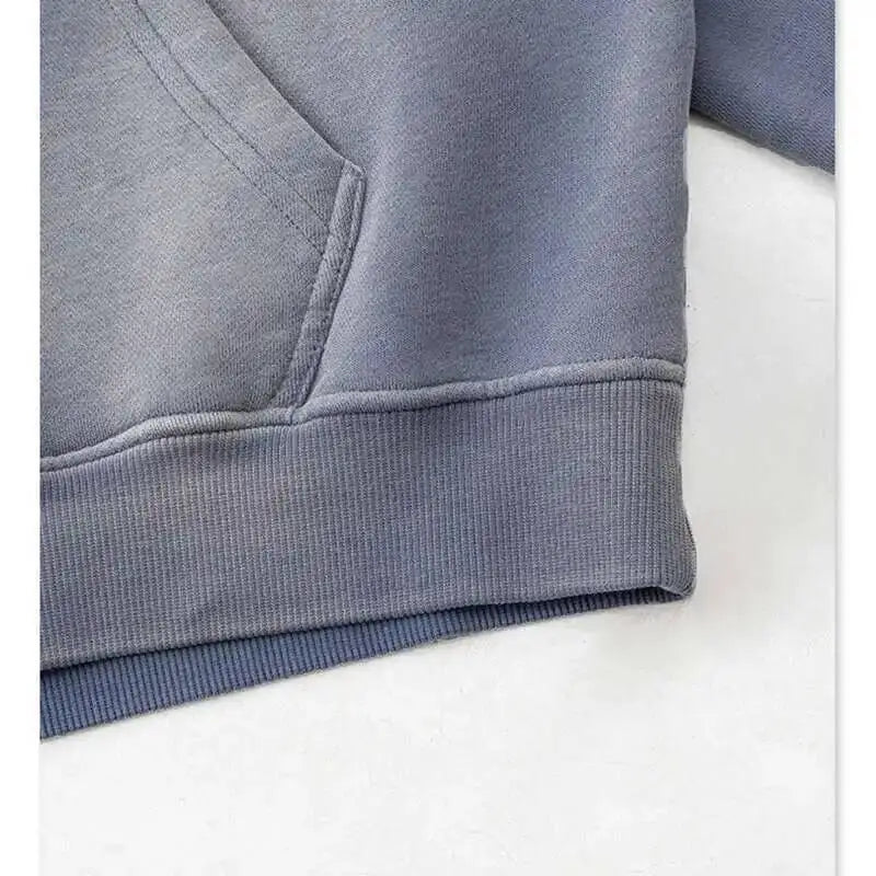PFNW 2025 Spring High Street Vintage Washed Digital Padded Hooded Sweatshirt Men's American Loose Oversized Pullover Top 28W5695
