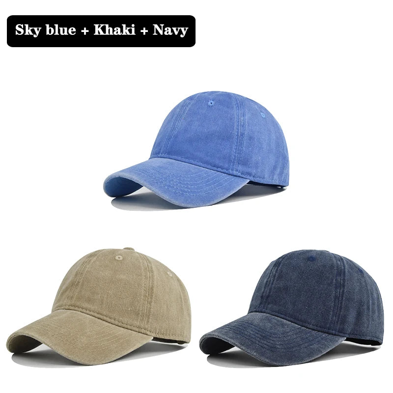 Men Women Baseball Cap Casual Unisex Baseball Cap Vintage Washed Cotton Fits Breathable Adjustable Solid Color Hip-Hop Dad Hat