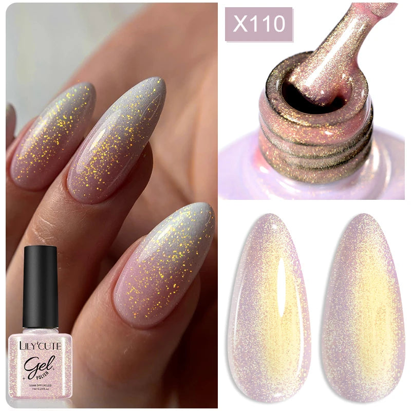 LILYCUTE 7ML Black White Color Gel Nail Polish Summer Colorful Gel Nail Art Semi Permanent UV Gel Soak Off UV LED Gel Varnishes