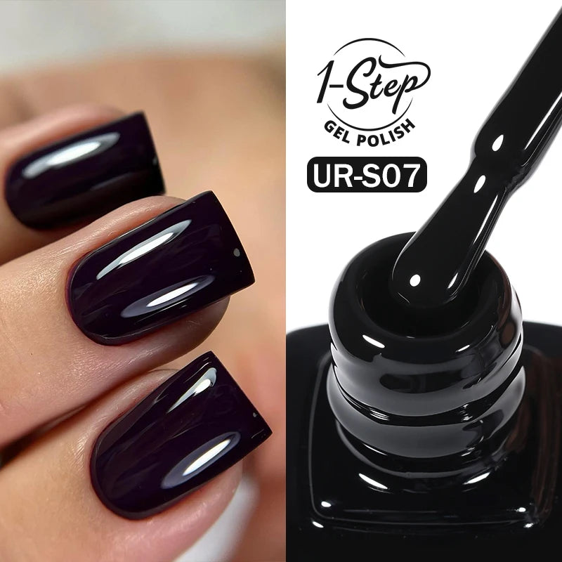 UR SUGAR 1-step Gel Polish 12ML Glitter Nail Spring Summer White Nude Pink Gel Nail Polish 3 IN 1 No Need Base Gel and Top Coat