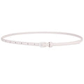 Fashionable Women's Thin Leather Belt Skinny Genuine Leather Belt with Pin Buckle for Jeans and Dresses
