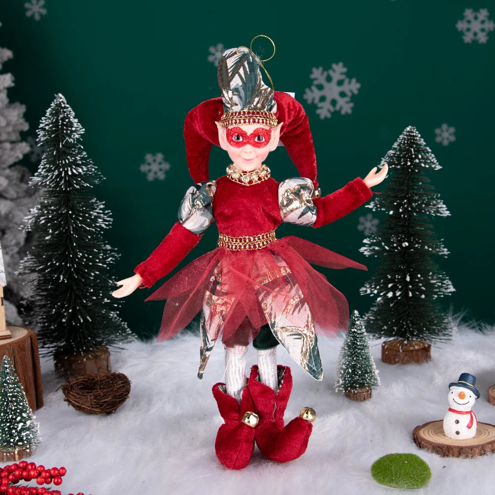 New Arrivals Christmas Decor Handmade New Year Decor Hanging Sitting Elf Plush Doll Christmas Tree Hanging Ornament Xmas Gift