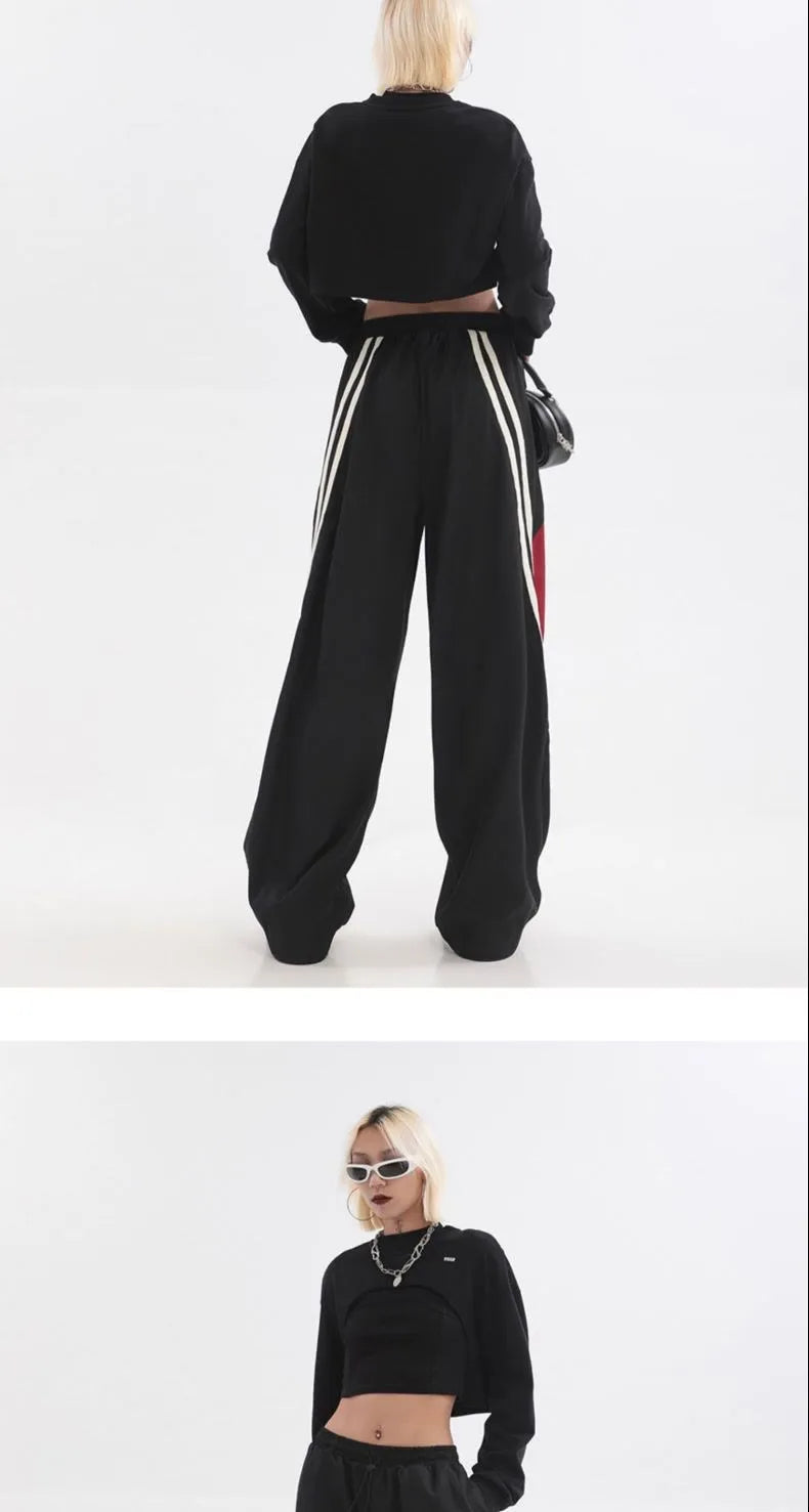 Y2K Streetwear Joggers Pants Women Casual Oversized Wide Leg Cargo Pantgs Trousers Tech Sweatpant Harajuku Parachute Baggy Pants