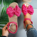 Women Sandals 2024 New Summer Lightweight Sandals Fashion Beach Casual Slippers Outdoor Bow Tie Flat Shoes Home Slides Women