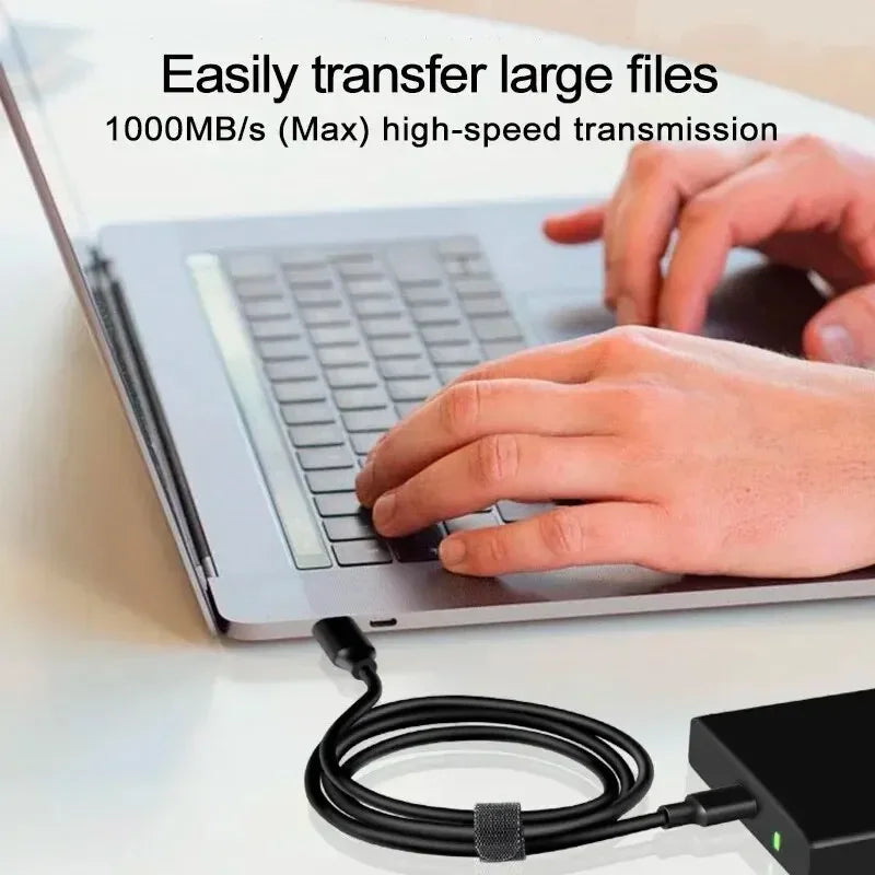 كابل USB3.2 10Gbps، كابل USB نوع A إلى USB C 3.1/3.2 Gen2، كابل نقل بيانات لمحرك الأقراص الصلبة SSD بمنفذ USB C، شحن سريع 3 أمبير 60 واط QC 3.0