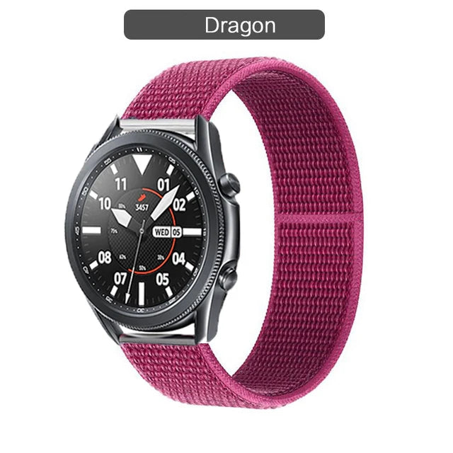 20mm 22mm Nylon Loop Strap For Samsung Galaxy Watch 4 5 6 7 40MM 44MM/Active2 Gear S3 Watchband For Huawei Watch GT/2e/GT2/3/GT4