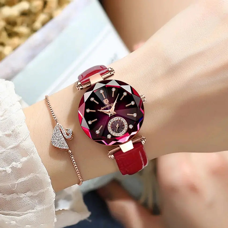 POEDAGAR Top Exquisite Elegant Watches For Women Waterproof Leather High Quality Original Woman's Watch Quartz Ladies Wristwatch