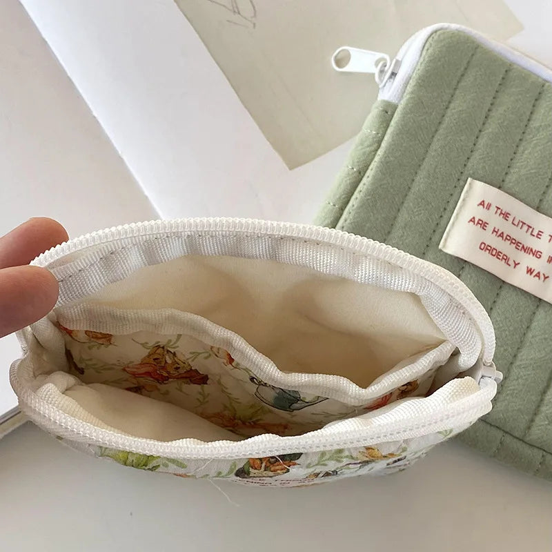 Women Small Cosmetic Bag Zipper Girls Mini Sanitary Napkins Makeup Lipstick Bags Travel Earphone Coin Organizer Pouch Bags