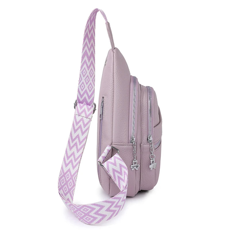Women Bag Chest Bag Summer Creative Style Shoulder Wear Resistant Messenger Bag PU Leather Crossbody Bag Sling Bags for Woman