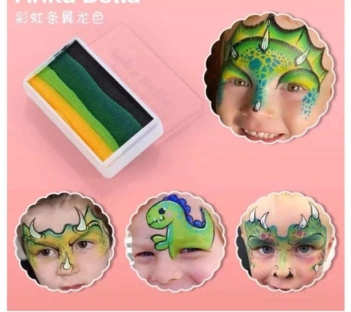 Cross border children's painting pigments, face colors, stage makeup rainbow strips, water-based face wash pigments, water-