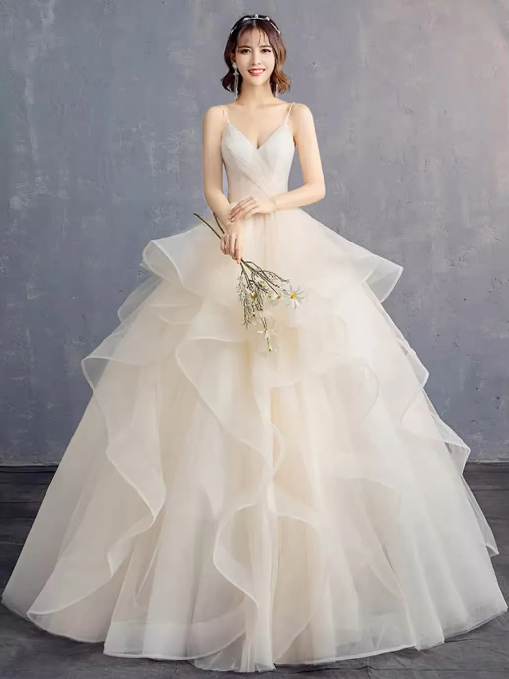 MDYS- A58#Strap 2025 New Summer Bride Ball Gown Floor-Length Champagne Wedding Dress Long Cheap Wholesale From Factory Outlet