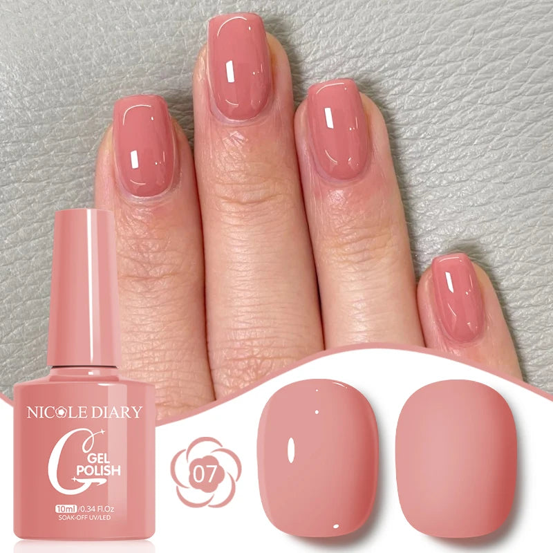 NICOLE DIARY Glass Beads Cat Magnetic Gel Nail Polish Spring Summer Gel Nail Sparkly Gel Varnish Soak off Nail Manicure Art