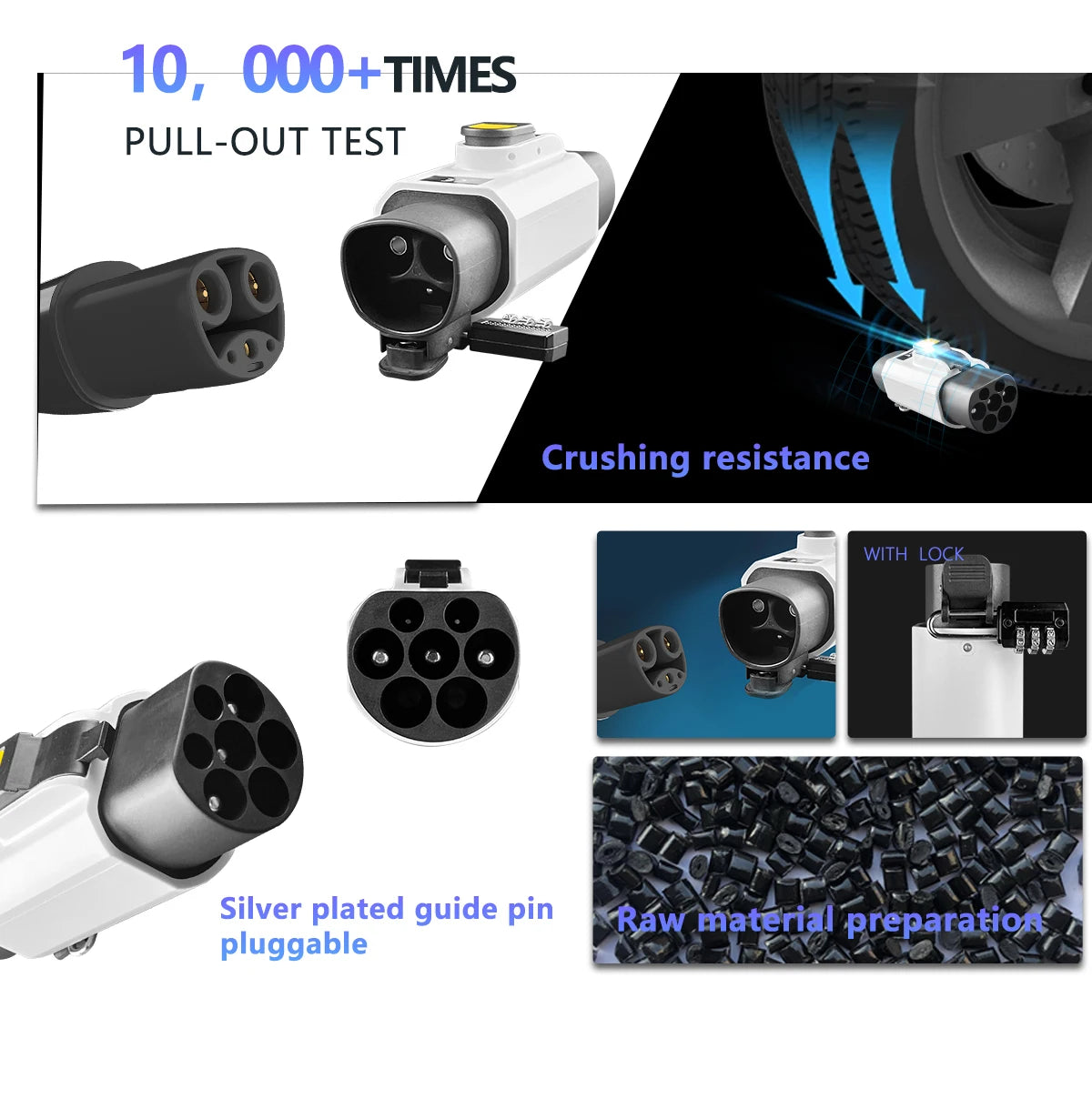 For Tesla charging station Tesl a to GBT Electric Car 250V EV Charger 32A 7KW NACS To GBT With Anti-theft lock Adapter BYD