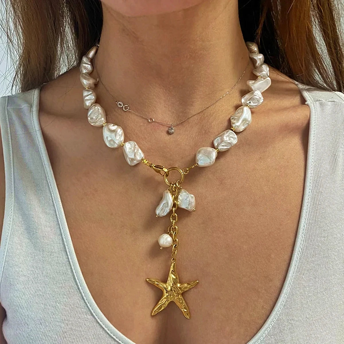 New Trendy Jewelry Summer Earrings For Women Sea World Shell Star Pendant Hoop Earrings Set Birthday Gift For Mother Kids
