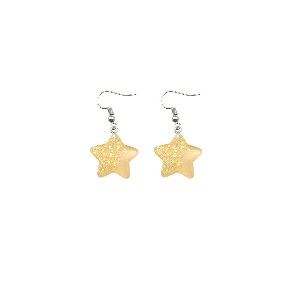 Women Earring Resin Star Drop Earrings Costume Trendy Style Children Girl Gifts Handmade Jewelry Drop Shipping Wholesale