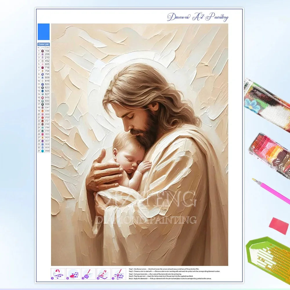 Jesus Christ Diamond Art Painting Christian Jesus Portrait Full Diamond Mosaic Embroidery DIY Home Decor Gift New Arrivals