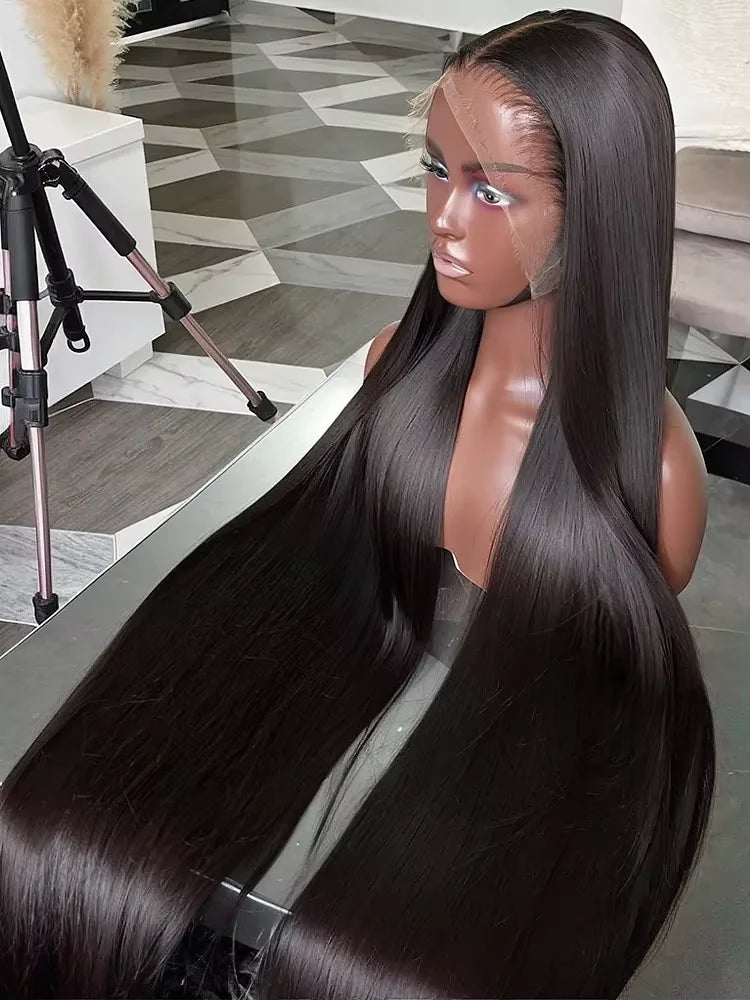 Wigirl HD 30 40 Inch Straight 13x6 Human Hair Lace Frontal Wigs 200% Brazilian Remy PrePlucked 13x4 Lace Front Wig For Women