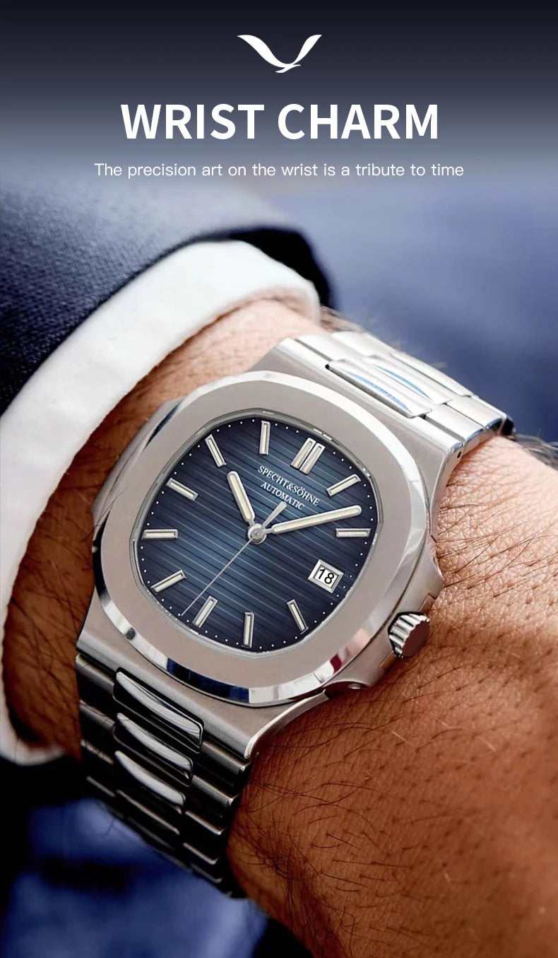 New Arrivals Specht & Söhne Mens Watches Classic Watch Automatic Watch Rose Gold Stainless Steel Relogio Masculino Waterproof