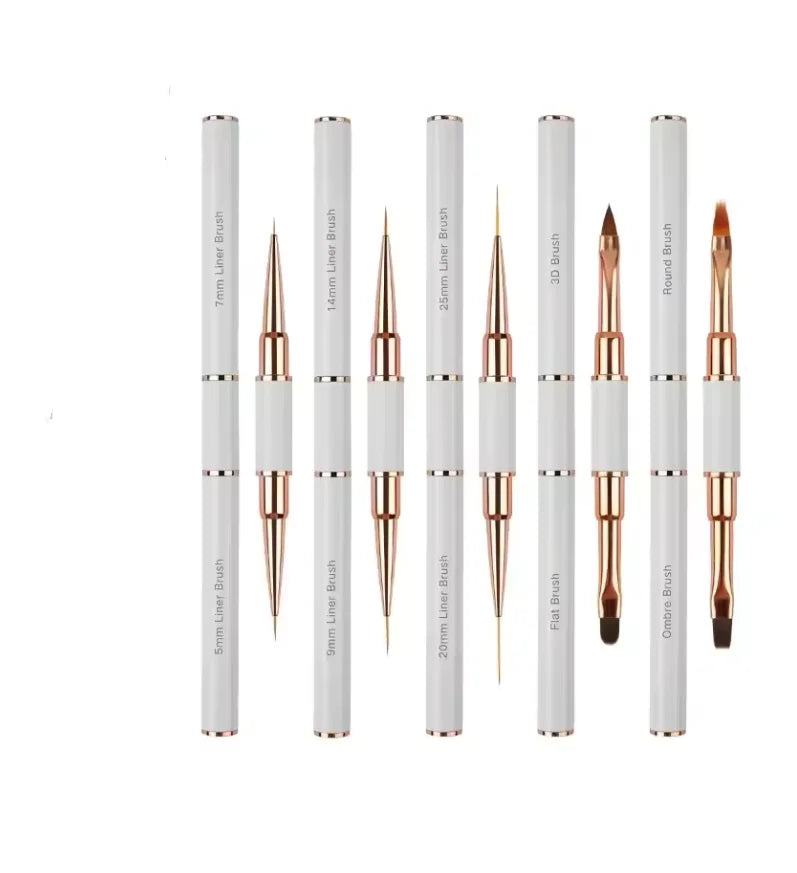 5Pcs Dual End Nail Art Pen Brushes Double-Ended Nail Art Brushes For Long Lines Professional nail tools
