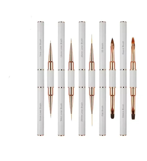 5Pcs Dual End Nail Art Pen Brushes Double-Ended Nail Art Brushes For Long Lines Professional nail tools