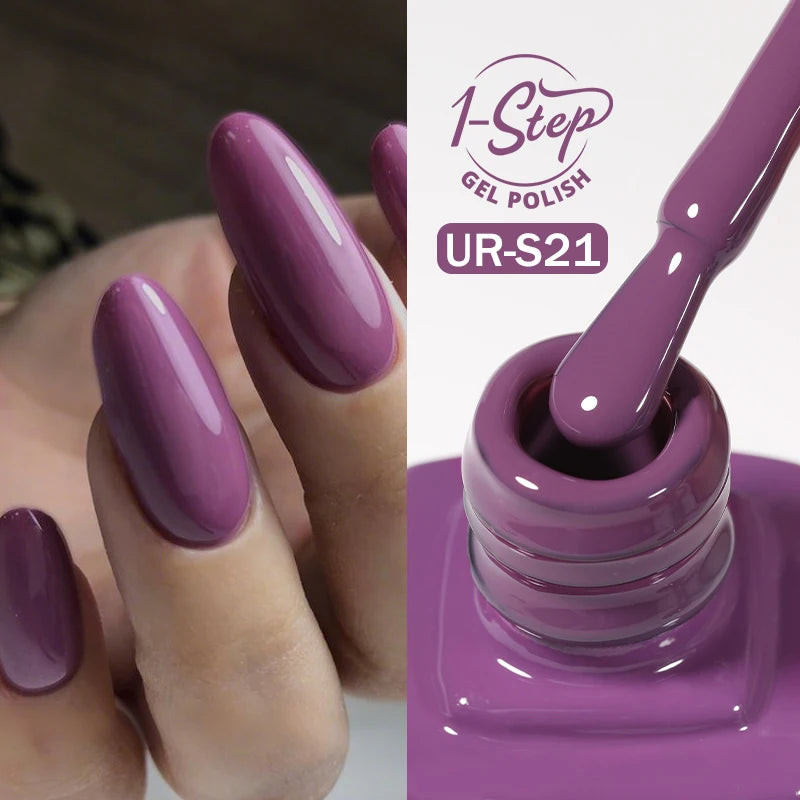 UR SUGAR 1-step Gel Polish 12ML Glitter Nail Spring Summer White Nude Pink Gel Nail Polish 3 IN 1 No Need Base Gel and Top Coat