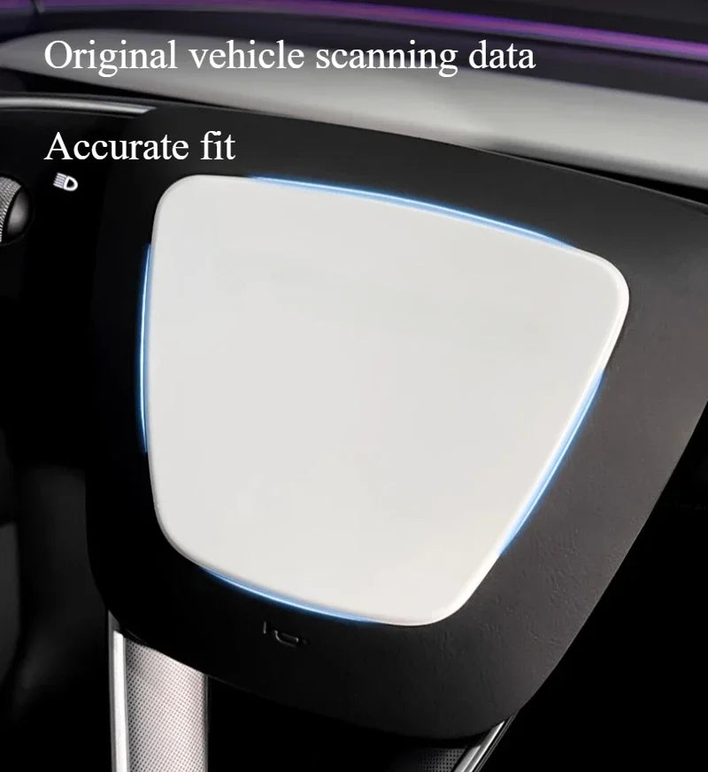 For Tesla Model 3 Highland 2024 Car Accessories Steering Wheel Patch Decorative Protective Cover Sticker Steering Wheel Sticker
