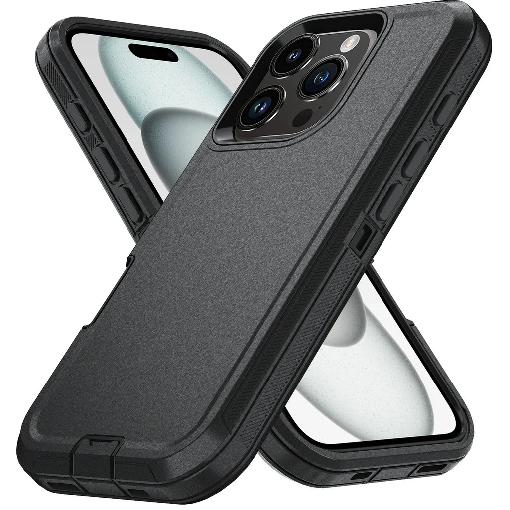 Rugged Ott Armor Shockproof Defender Phone Case for Iphone 17 16 15 14 13 12 11 Pro Max 16E Hard Drop Proof Back Cover Funda