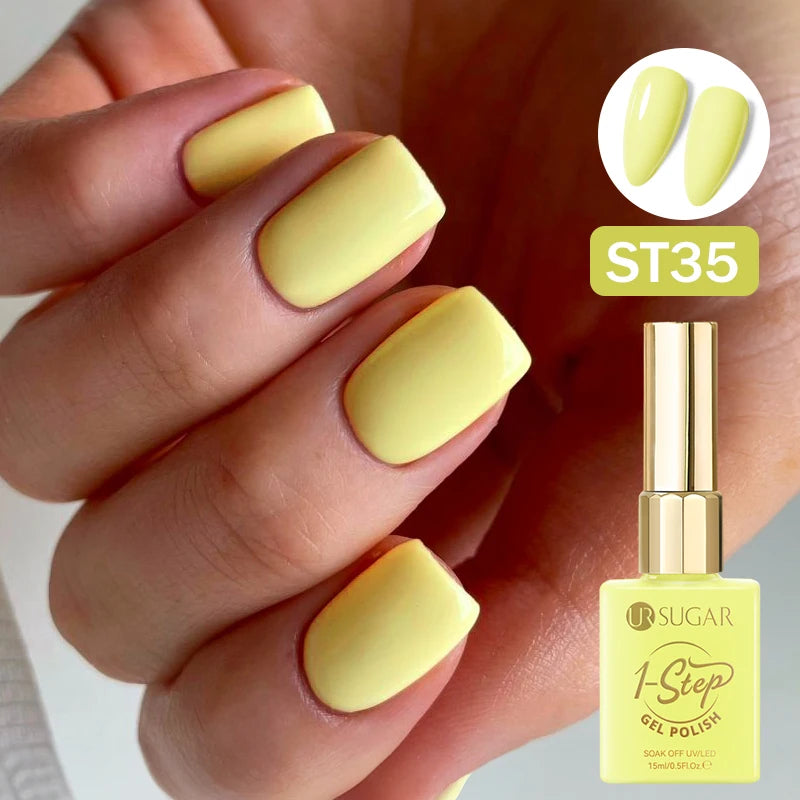 UR SUGAR 15ml 1 Step Gel Polish  Nail Art Manicure 3 IN 1 Gel Soak Off LED UV Gel Nail Varnishes No Need base top gel