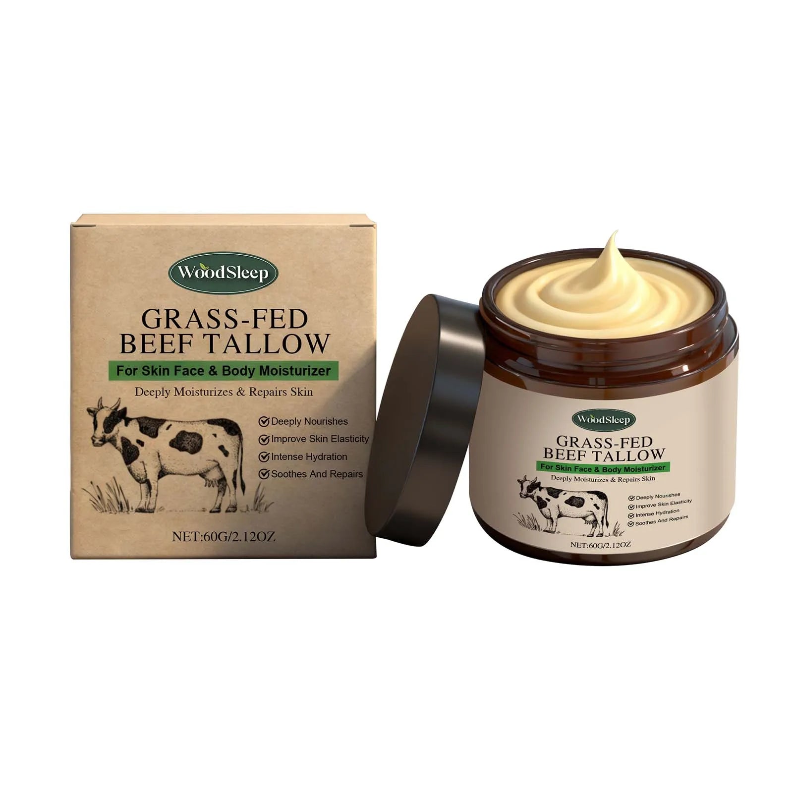 Face Body Massage Tallow Balm Natural Whipped Hydrating Lotion Brightening Skin Oil Control Shrink Pores Firming Lifting Cream