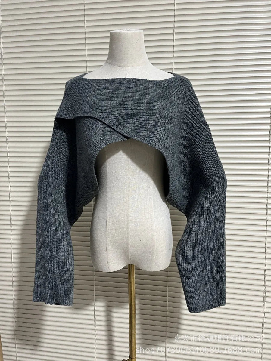 Autumn Fashion Knitted Pullover Elegant O Neck Sweater Women New Casual Solid Color Loose Long Sleeve Hem Irregular Women Top