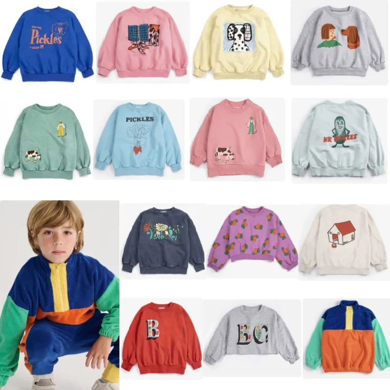 Kids' Sweatshirts 2026 Spring New Arrivals Cartoon Fashion Oversized Boys' Girls' Hoodies Cotton Cute Children's Hooded Jackets
