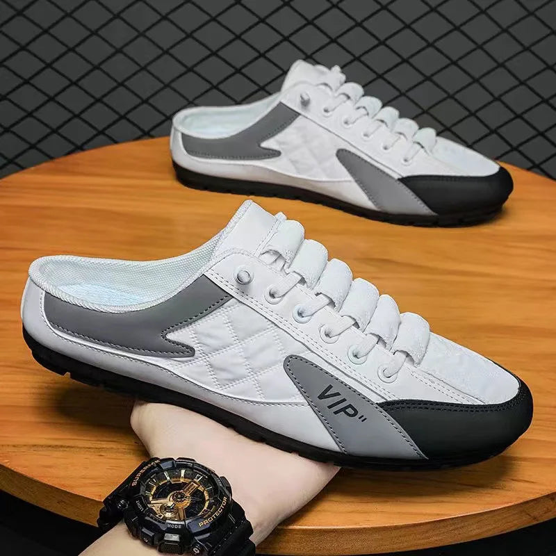 Half Slippers for Men Trendy Men's Flat Bottom Casual Shoes Soft Sole Support Shoes Men's Sneakers Zapatos De Hombre 2024