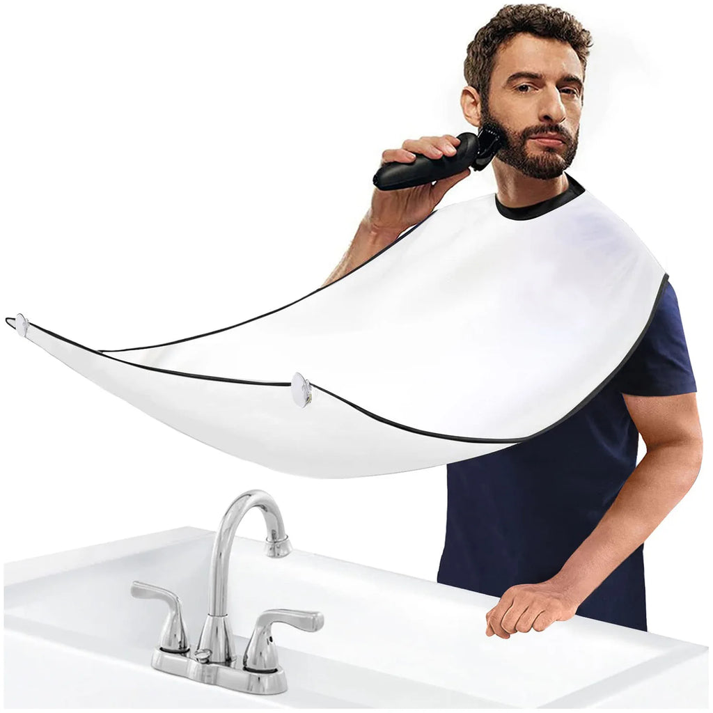 1pc Men Beard Shaving Apron Trimming Bib Creative Wall Mirror Suction Haircut Wrap Cape Home Salon Moustache Grooming Accessory