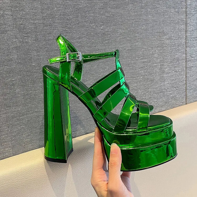 2024 Ladies High Heels Double Waterproof Platform Sandals for Women Luxury Brand Designer Summer Party Chunky Pumps and Shoes