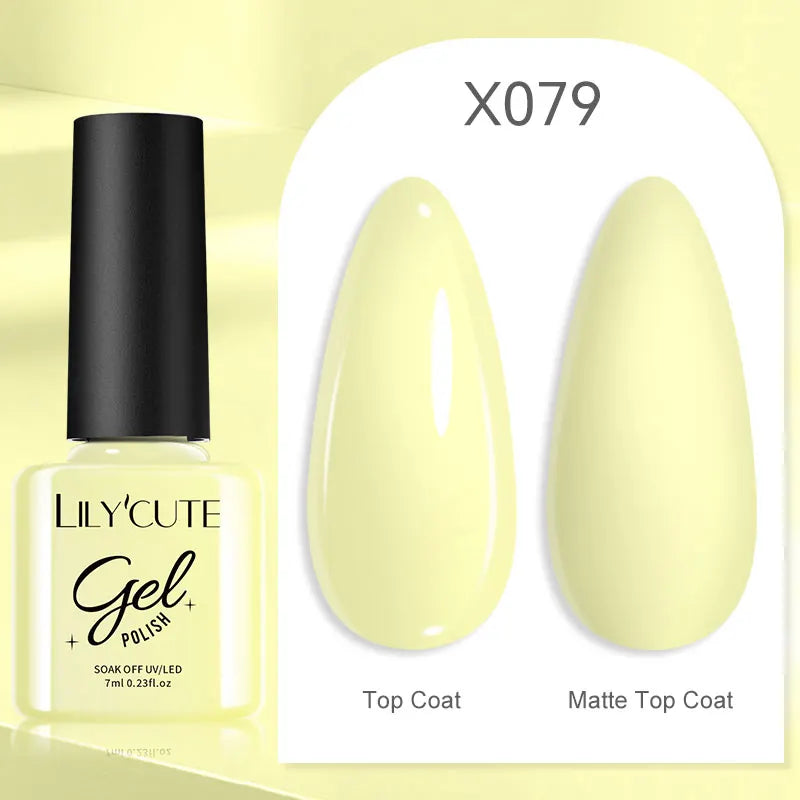 LILYCUTE 7ML Black White Color Gel Nail Polish Summer Colorful Gel Nail Art Semi Permanent UV Gel Soak Off UV LED Gel Varnishes