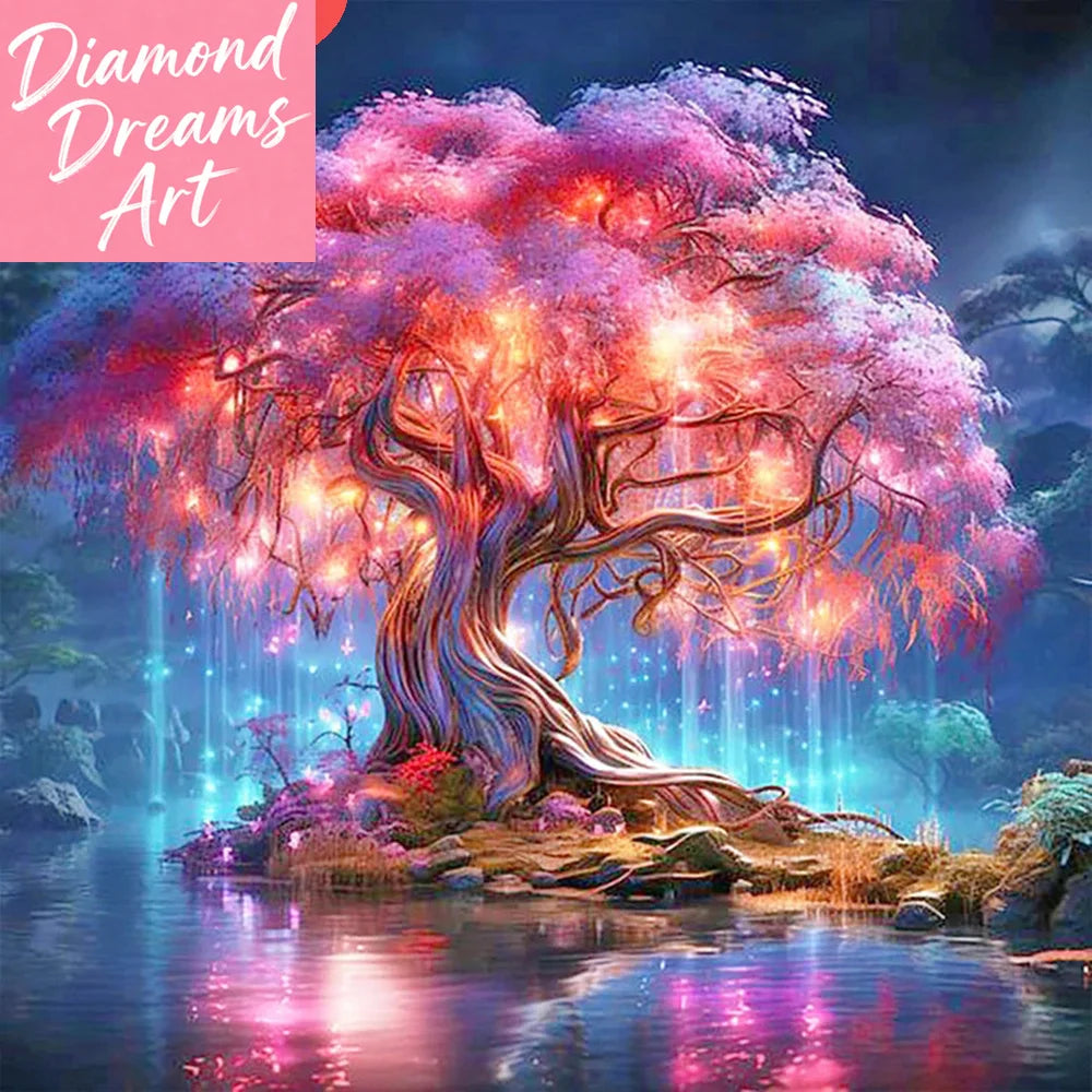 Frameless, Full Diamond Painting Tree New Arrivals 2024 Diamond Mosaic Landscape Rhinestone Pictures Craft Kit