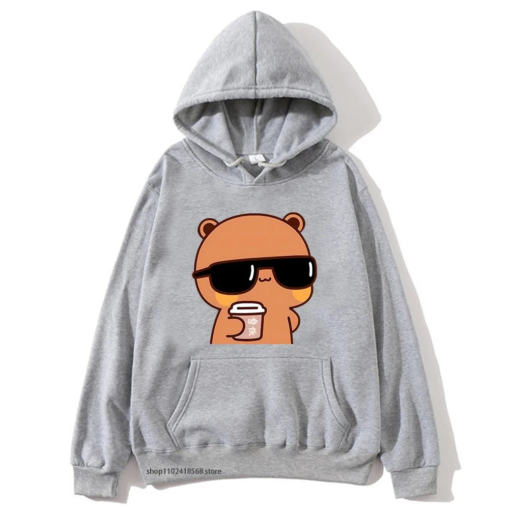Couple Hoodies  hoodie Sweatshirt Cartoon Kawaii Print Pullover Harajuku Men Women Sudaderas warm fleece hooded