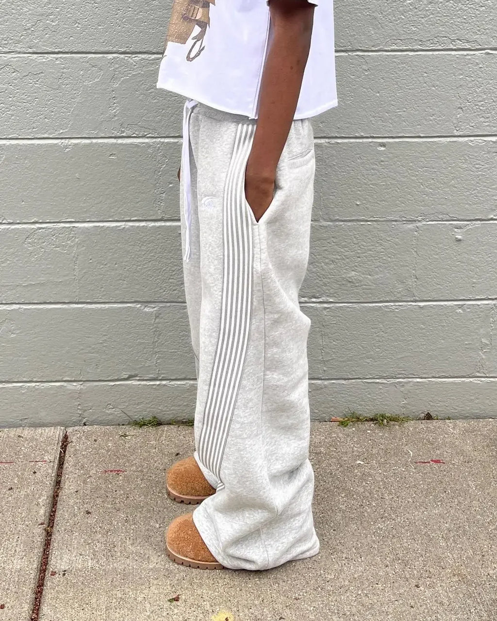Y2k Gray Casual Pants Vintage Functional Tactical Men's Women's Premium Jogging Wide Leg Pants Drawstring Streetwear Sweatpants