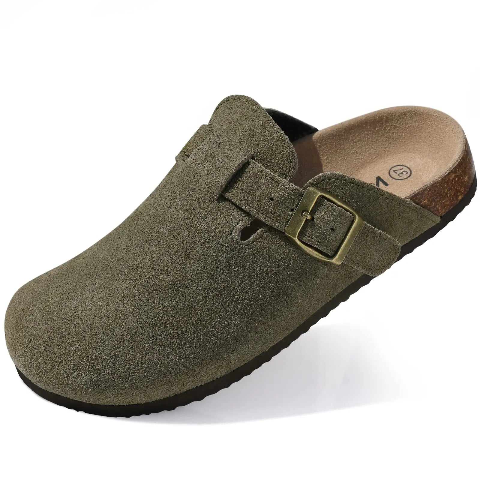 Comwarm Soft Cork Slippers For Women Classic Platform Clogs Slippers Open-Toe Flats Sandals Trendy Slip-on Mules And Beach Shoes