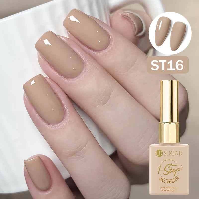 UR SUGAR 15ml 1 Step Gel Polish  Nail Art Manicure 3 IN 1 Gel Soak Off LED UV Gel Nail Varnishes No Need base top gel