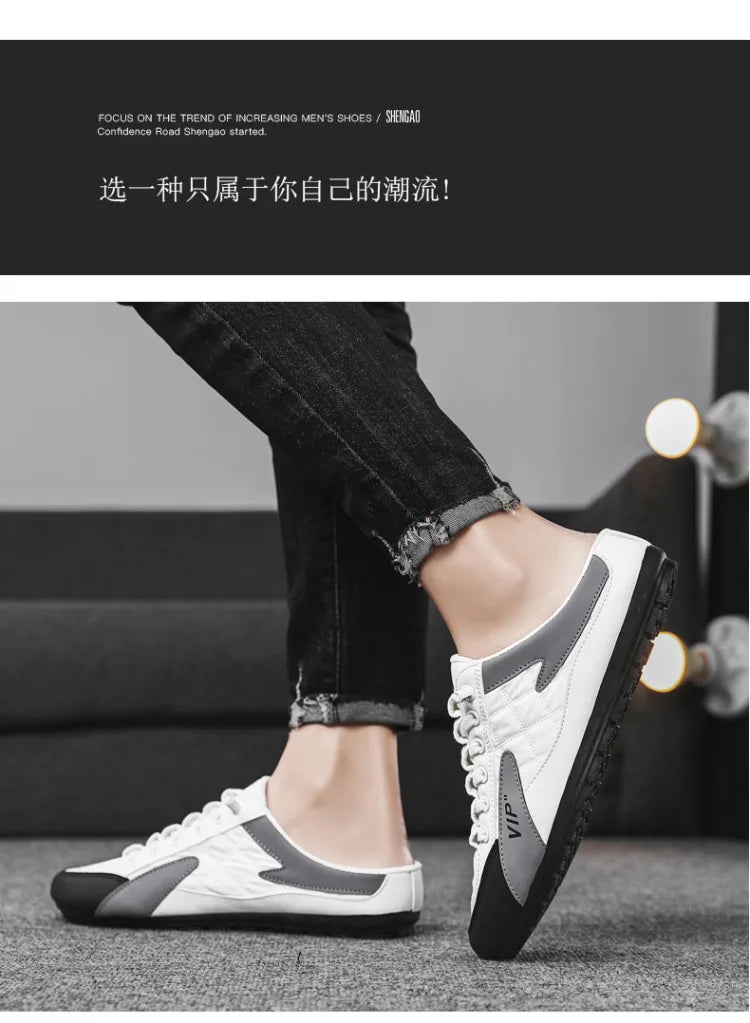 Half Slippers for Men Trendy Men's Flat Bottom Casual Shoes Soft Sole Support Shoes Men's Sneakers Zapatos De Hombre 2024