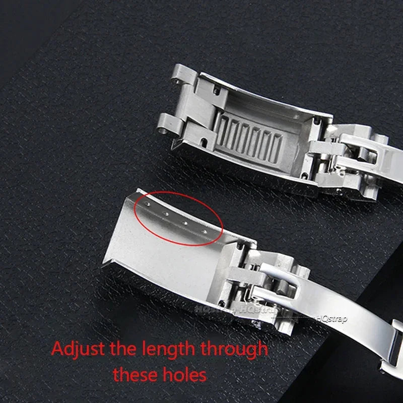 9x9mm Watch Buckle for Rolex DAYTONA SUBMARINER GMT Watch Band Clasp Stainless Steel Fine-tuning Pull Button 9X16mm Buckles