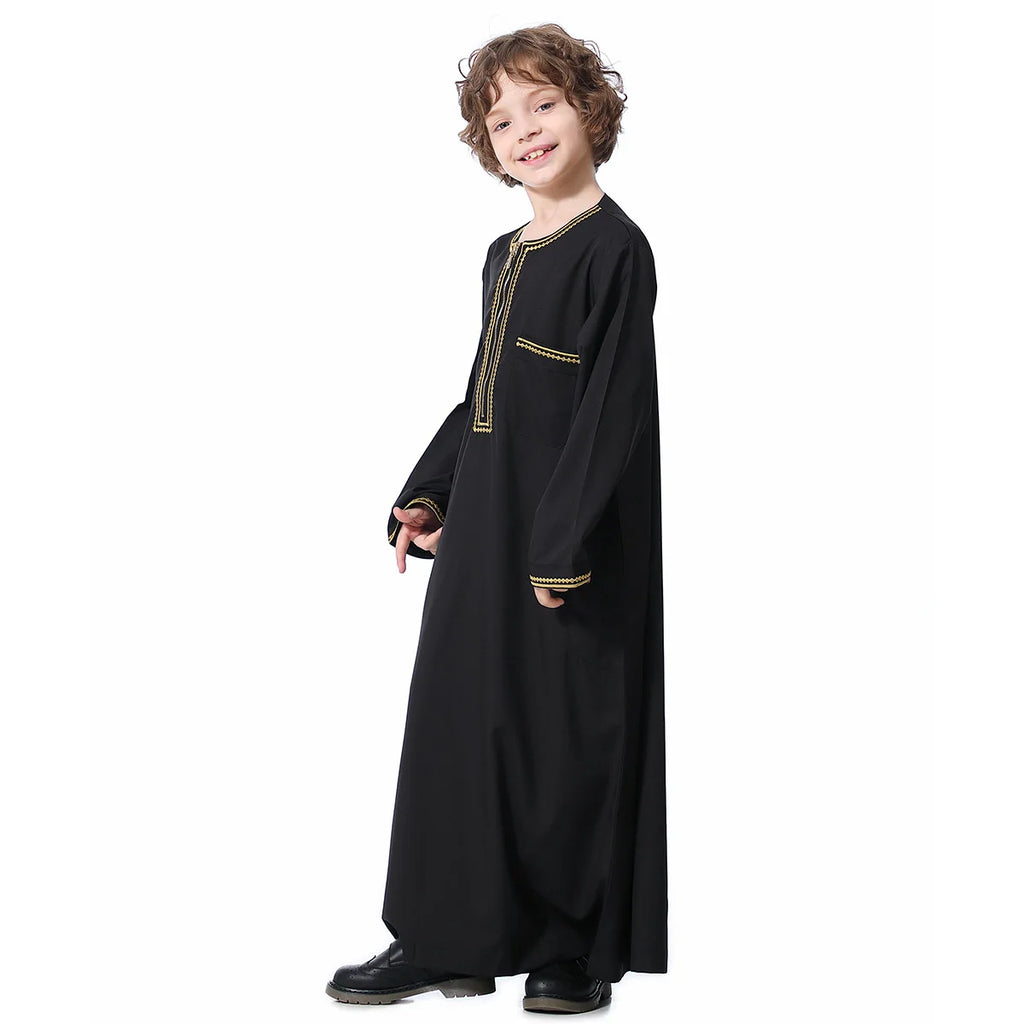 Child Dubai 2024 Luxury Kids Boys Men's Muslim Clothing Caftan Robes Islamic Ramadan Clothes Arab Man Abaya Pakistan Turkish