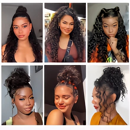 Water Wave Curly Wig 250 Density 360 HD Lace Invisi Strap Glueless Natural Black Human Hair Pre Plucked Wig for Black Women Wigs