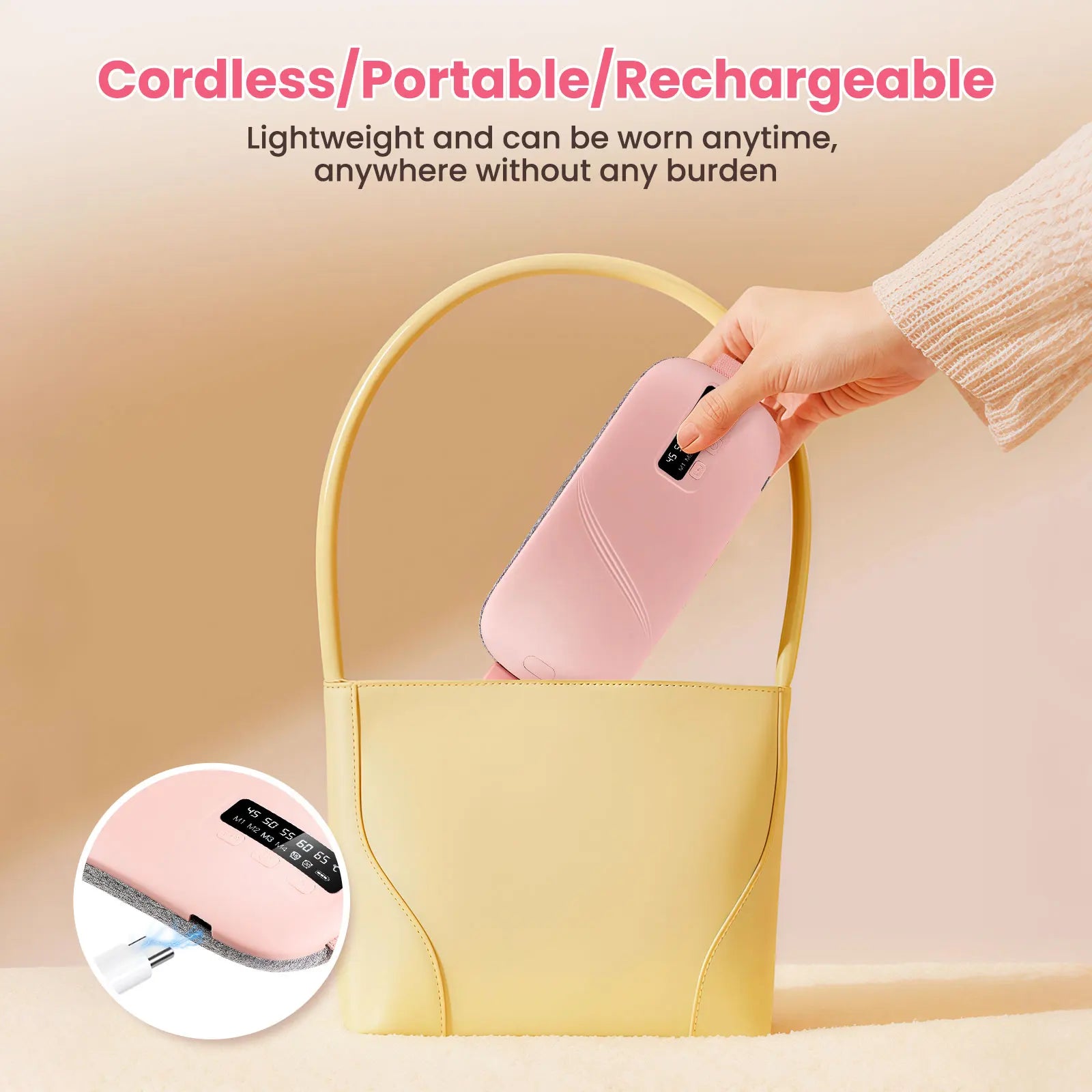 Women Menstrual Heating Pads Effective Hot Compress Period Relief Belt Rechargeable Heated Waist Massager Gifts for Female