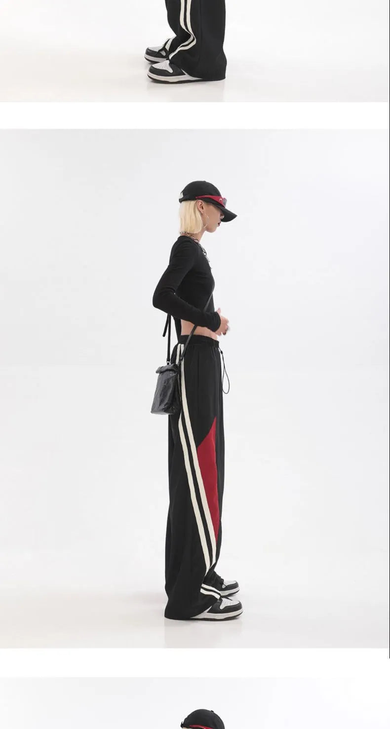Y2K Streetwear Joggers Pants Women Casual Oversized Wide Leg Cargo Pantgs Trousers Tech Sweatpant Harajuku Parachute Baggy Pants