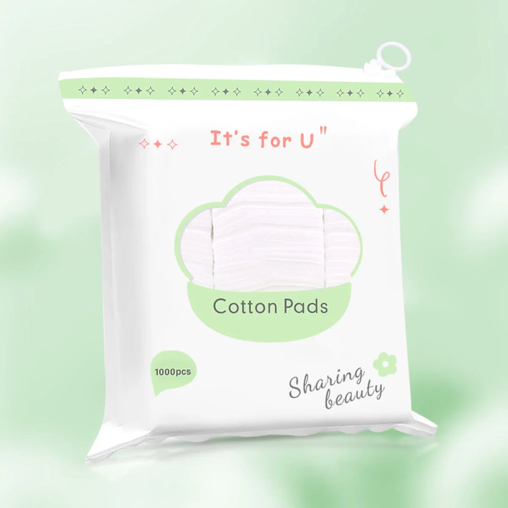 100pcs soft and breathable circular makeup remover pads, double-sided textured cotton pads, used for daily facial cleansing