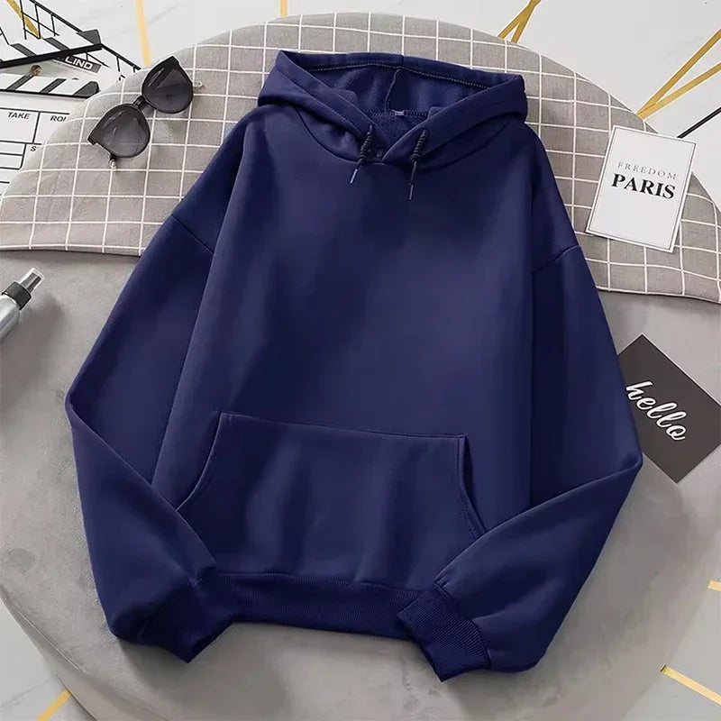 Couple Hoodies Men Women Oversized Sweatshirt Solid Color Casual Loose Pullover Harajuku Autumn Winter Couple Wear Top Fashion
