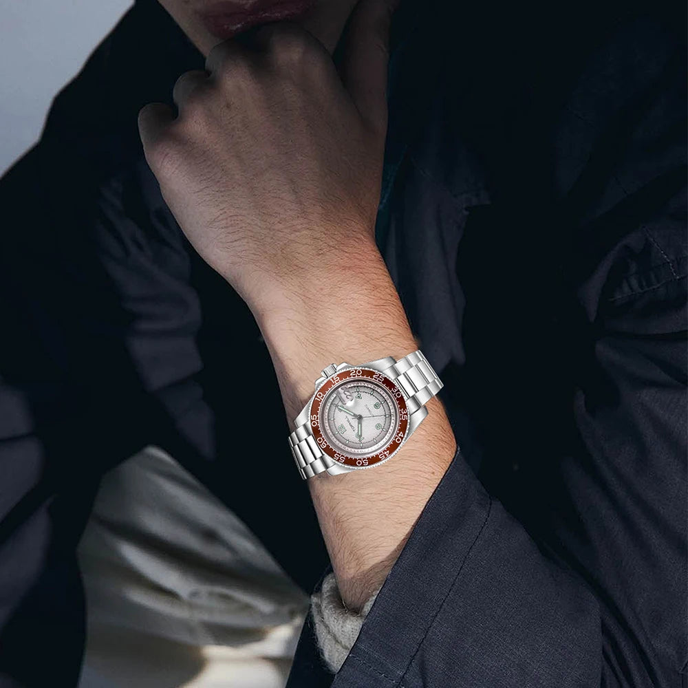 TOPHILL 41mm New Men's Watch Calendar Display Automatic Mechanical Watches Miyota 2813 Movement Sapphire Luminous Wristwatch