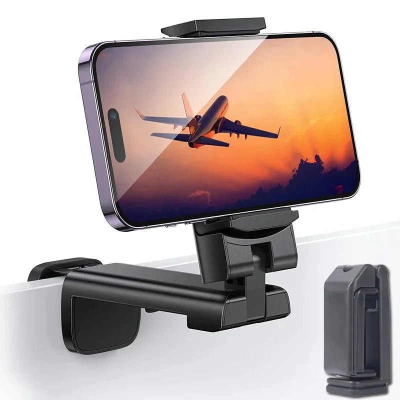 Airplane Phone Holder Clip Portable Travel Train Seat Phone Stand Foldable Multi-functional Lazy Phone Holder For iPhone Xiaomi